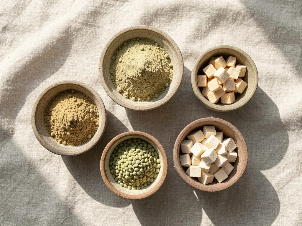 Proteínas vegetales y raíces adaptógenas